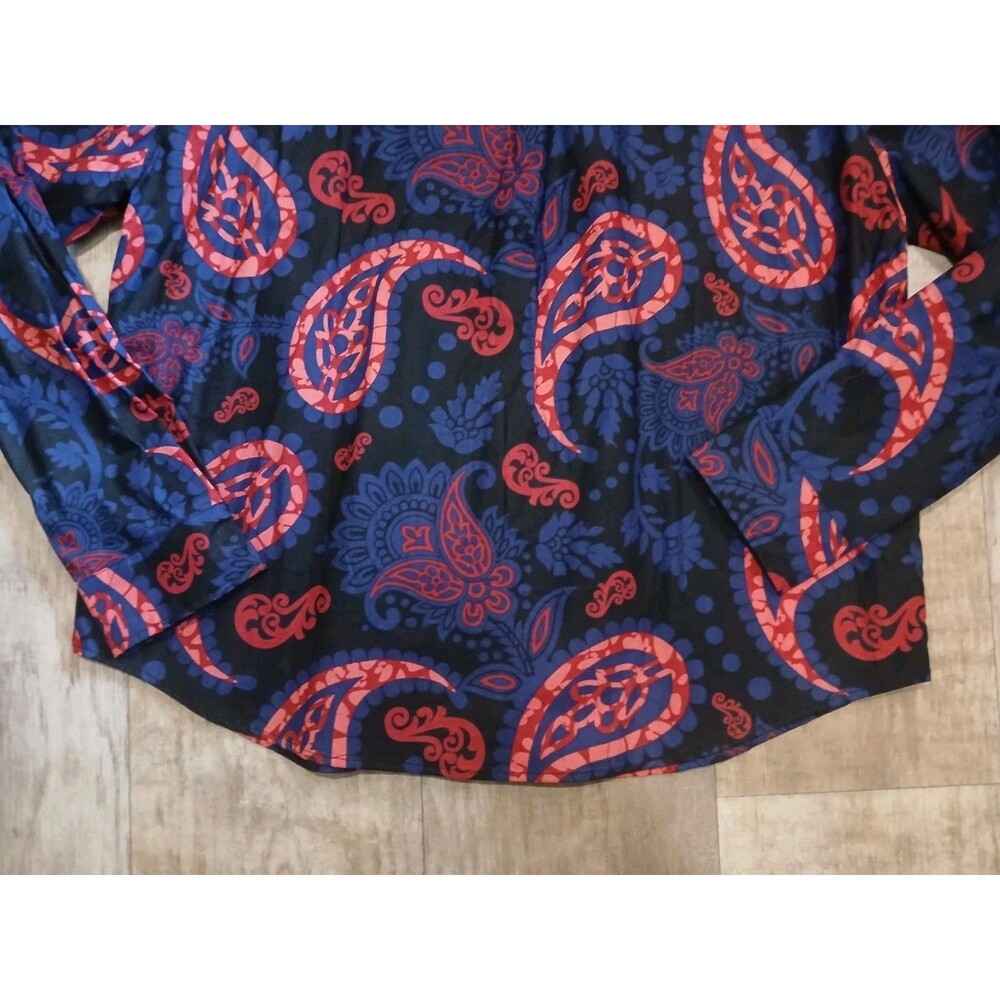 Diyanu Mens Tribal African Wear Paisley Print Button Up Long Sleeve Shirt 3XL - Picture 9 of 12
